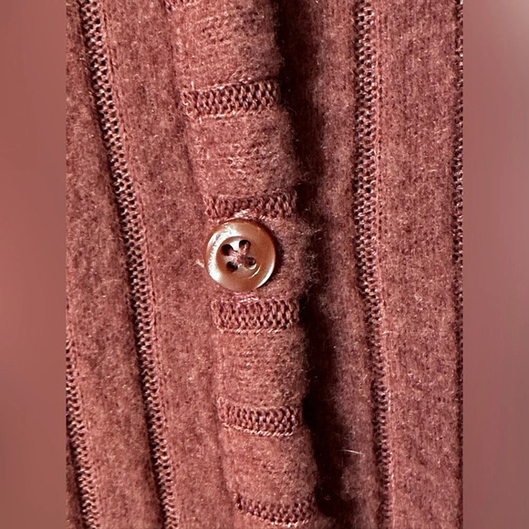 NWT URBAN OUTFITTERS Out From Under Bounce Plush Suki Ribbed Cardigan XS MAUVE - Picture 9 of 13